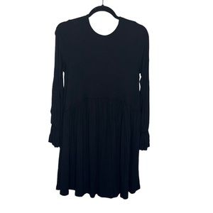 1018- ASOS Black Long Sleeve Dress with Slits in the arms